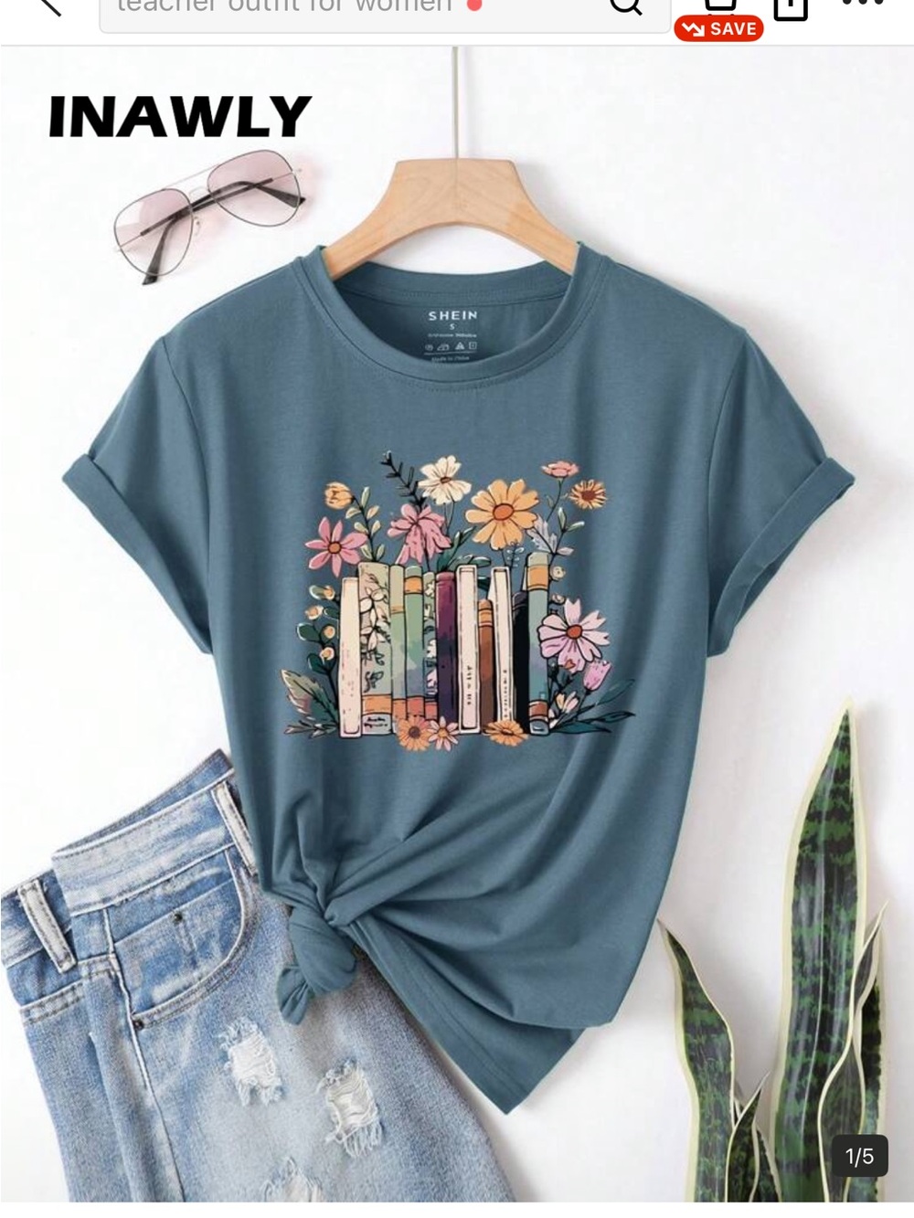 Clothing item with book graphic